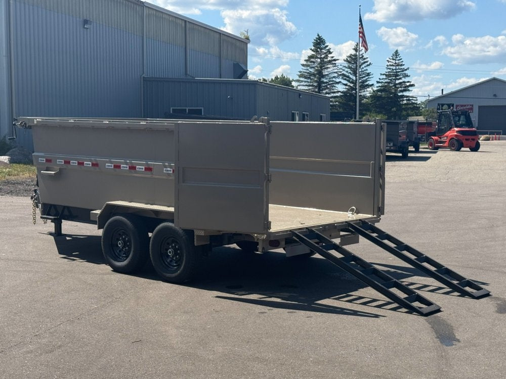 14' SDT Dump Trailer 48" Side Walls - 620 Scissor Lift - 3 Way Gate - Bumper Pull Dump - Dump Trailers - TrailerSwap