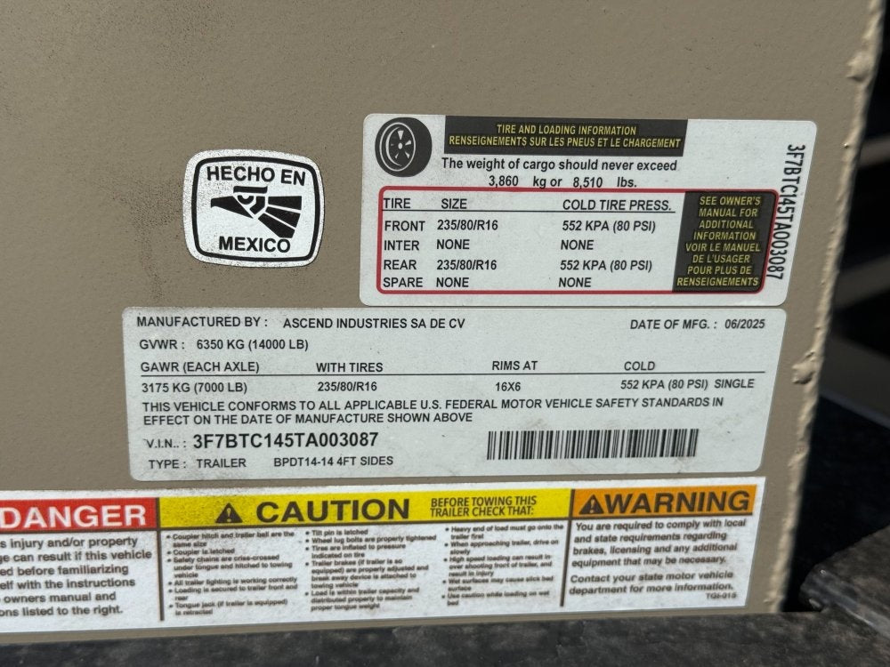 14' SDT Dump Trailer 48" Side Walls - 620 Scissor Lift - 3 Way Gate - Bumper Pull Dump - Dump Trailers - TrailerSwap