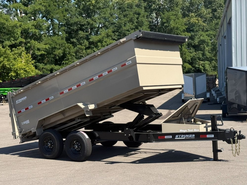 14' SDT Dump Trailer 48" Side Walls - 620 Scissor Lift - 3 Way Gate - Bumper Pull Dump - Dump Trailers - TrailerSwap