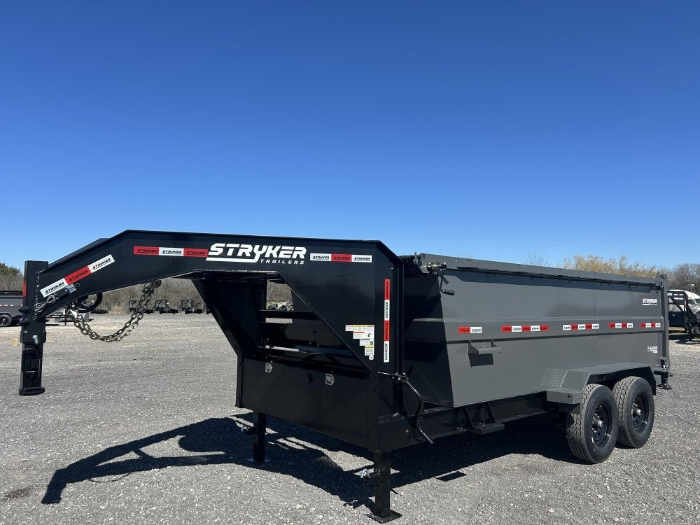 14' Stryker SDT Gooseneck Dump Trailer 48" Side Walls - (2) 7k Axles - Gooseneck Dump - Dump Trailers - TrailerSwap