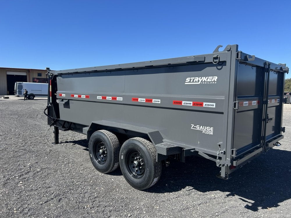 14' Stryker SDT Gooseneck Dump Trailer 48" Side Walls - (2) 7k Axles - Gooseneck Dump - Dump Trailers - TrailerSwap