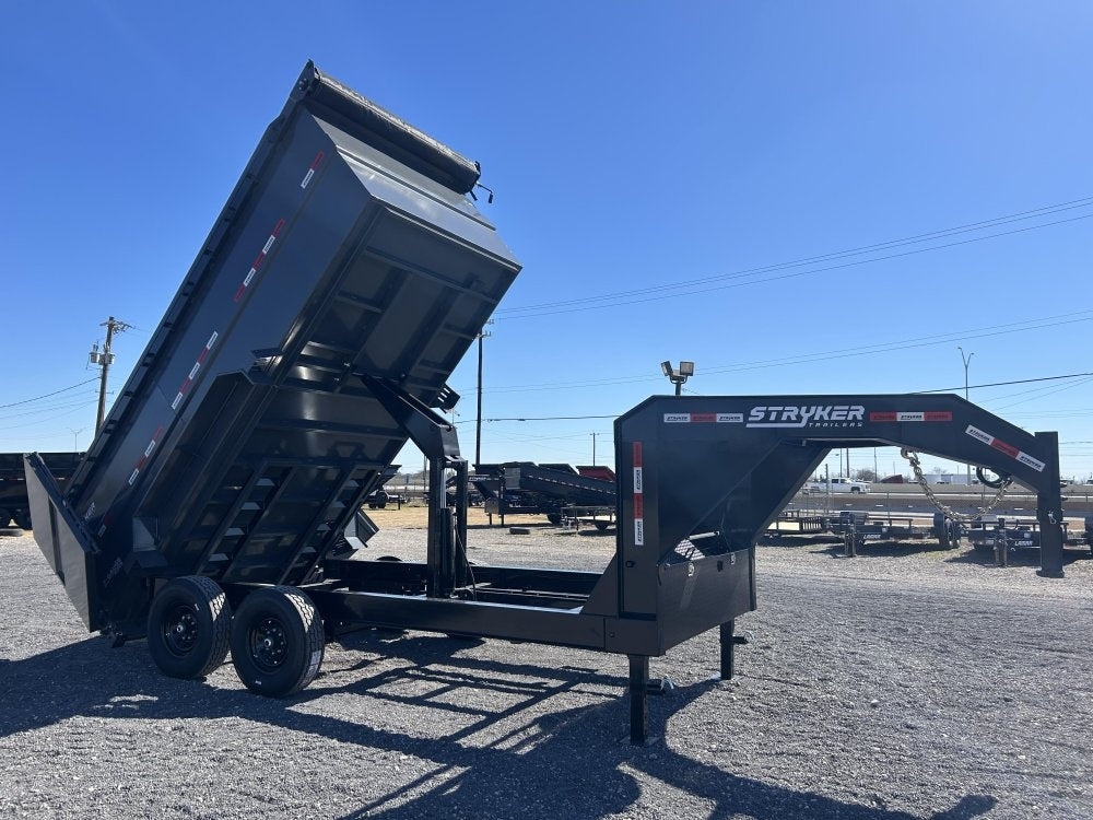 14' Stryker SDT Gooseneck Dump Trailer 48" Side Walls - (2) 7k Axles - Gooseneck Dump - Dump Trailers - TrailerSwap