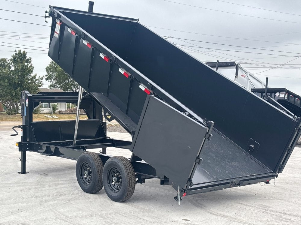 16' Dump Trailer GN 40" Side Walls - Telescopic Lift - 7k Axles - Bumper Pull Dump - Dump Trailers - TrailerSwap