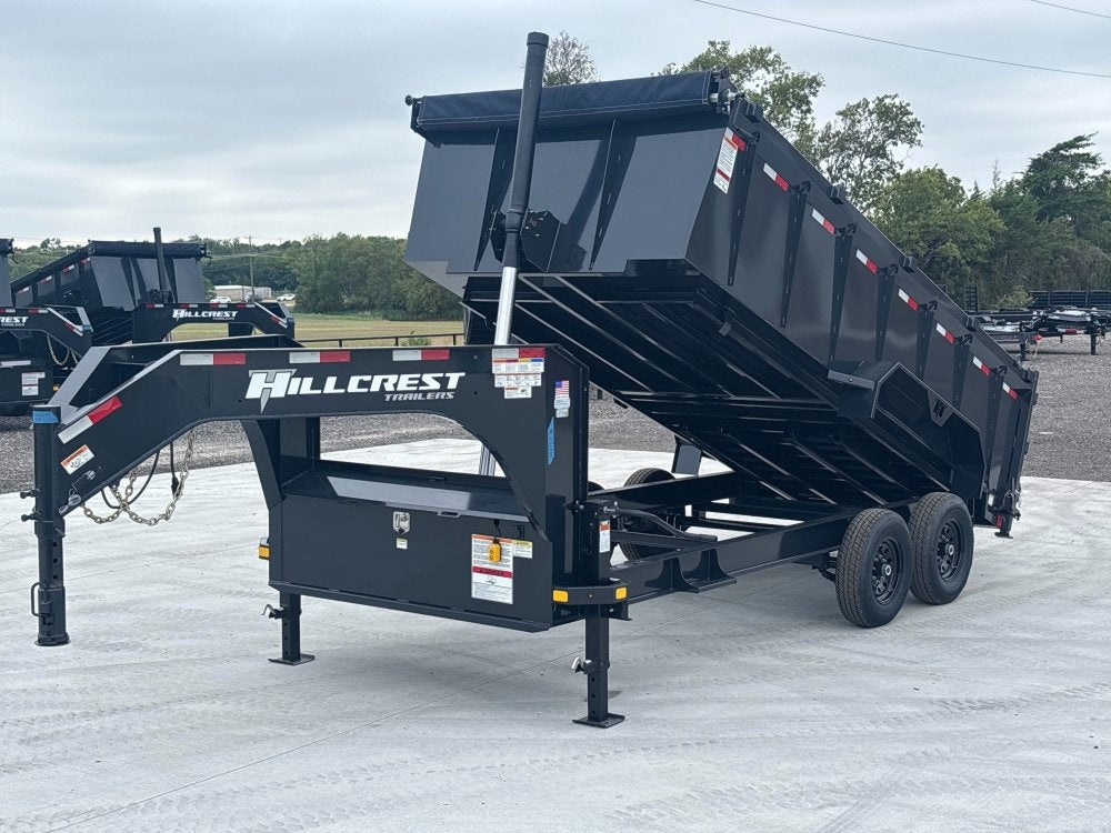 16' Dump Trailer GN 40" Side Walls - Telescopic Lift - 7k Axles - Bumper Pull Dump - Dump Trailers - TrailerSwap
