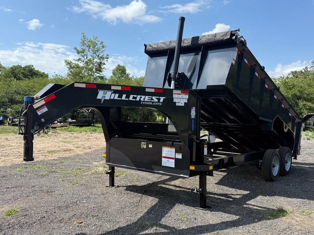 16' Dump Trailer GN 40" Side Walls - Telescopic lift - 8k Axles - Gooseneck Dump - Dump Trailers - TrailerSwap