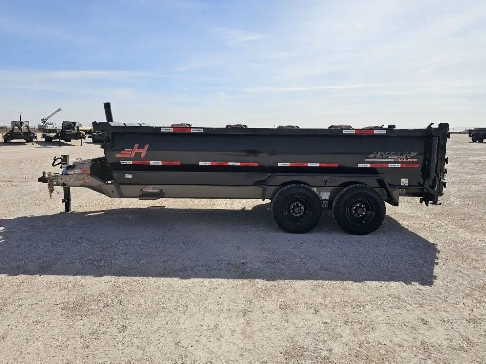 16' Horizon HZ7 Bumper Pull Dump Trailer 36" Side Walls - (2) 8K Axles - Bumper Pull Dump - TrailerSwap