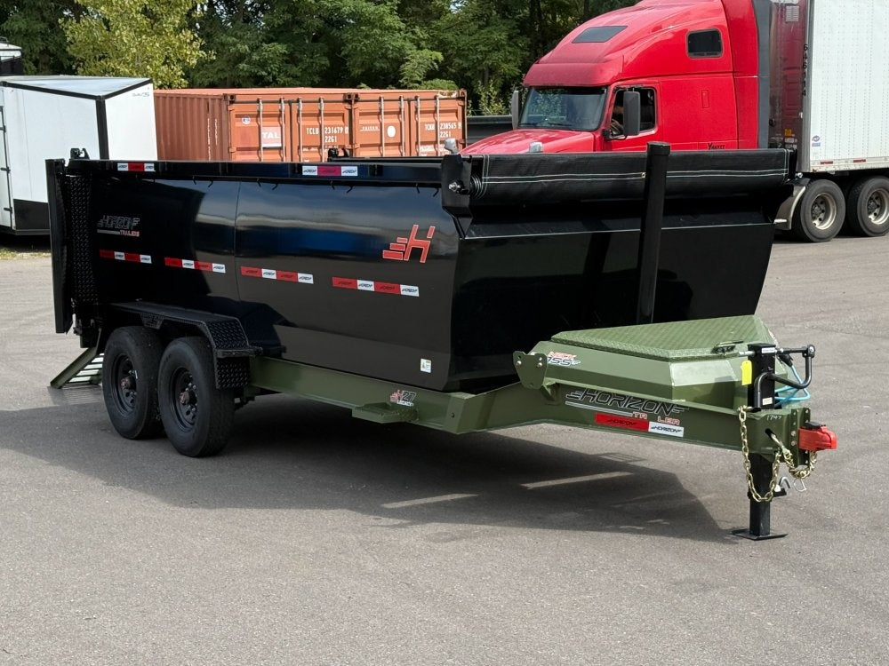 16' HZ7 Dump 48" Sides - 8K Axles - 12 Ton Telescopic Lift - 14 Ply Tires, 2 Speed Jack - Bumper Pull Dump - Dump Trailers - TrailerSwap