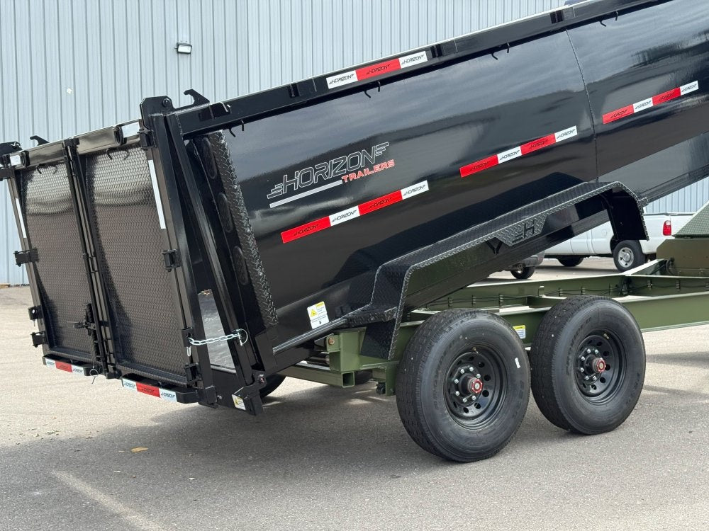 16' HZ7 Dump 48" Sides - 8K Axles - 12 Ton Telescopic Lift - 14 Ply Tires, 2 Speed Jack - Bumper Pull Dump - Dump Trailers - TrailerSwap