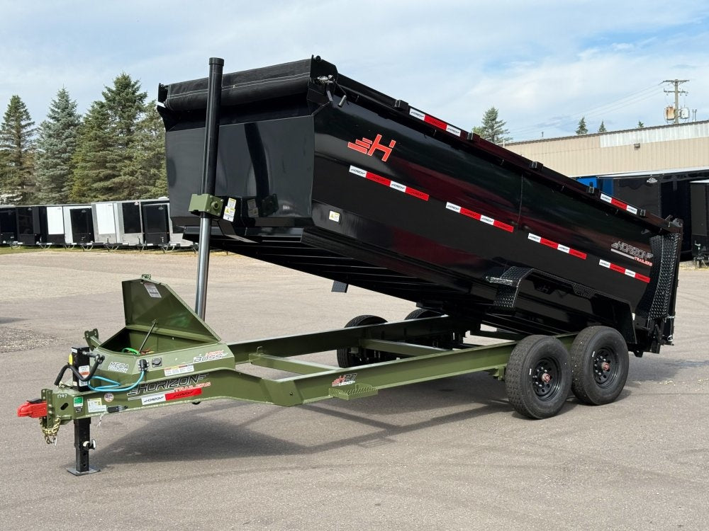 16' HZ7 Dump 48" Sides - 8K Axles - 12 Ton Telescopic Lift - 14 Ply Tires, 2 Speed Jack - Bumper Pull Dump - Dump Trailers - TrailerSwap