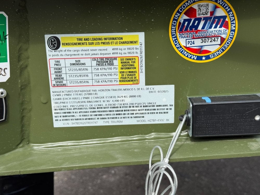 16' HZ7 Dump 48" Sides - 8K Axles - 12 Ton Telescopic Lift - 14 Ply Tires, 2 Speed Jack - Bumper Pull Dump - Dump Trailers - TrailerSwap