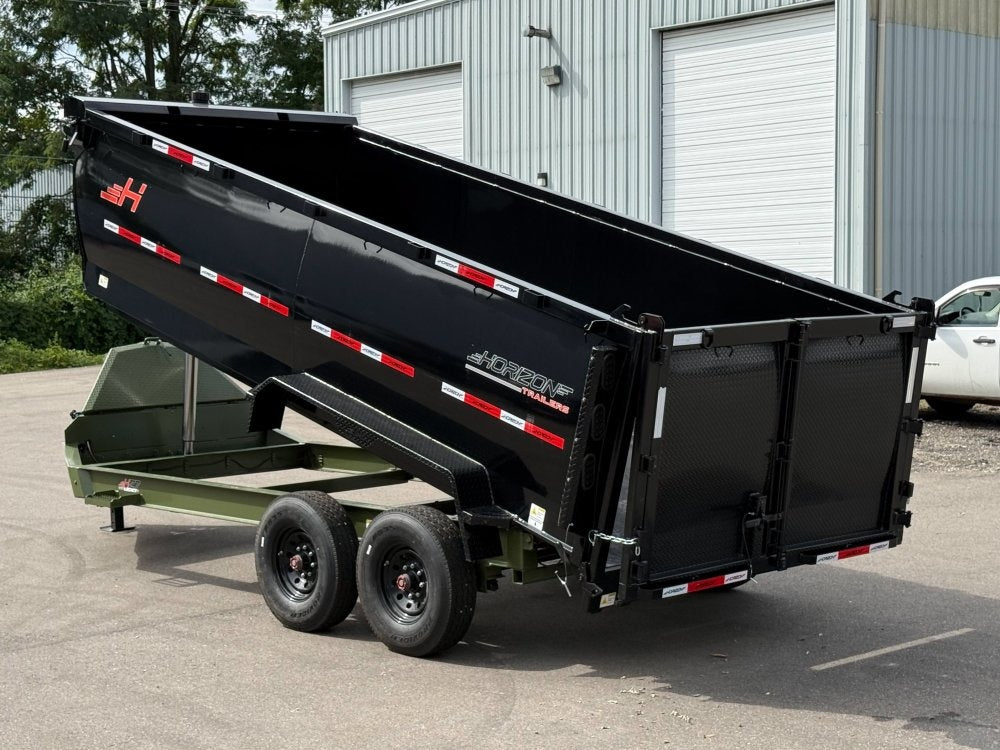 16' HZ7 Dump 48" Sides - 8K Axles - 12 Ton Telescopic Lift - 14 Ply Tires, 2 Speed Jack - Bumper Pull Dump - Dump Trailers - TrailerSwap