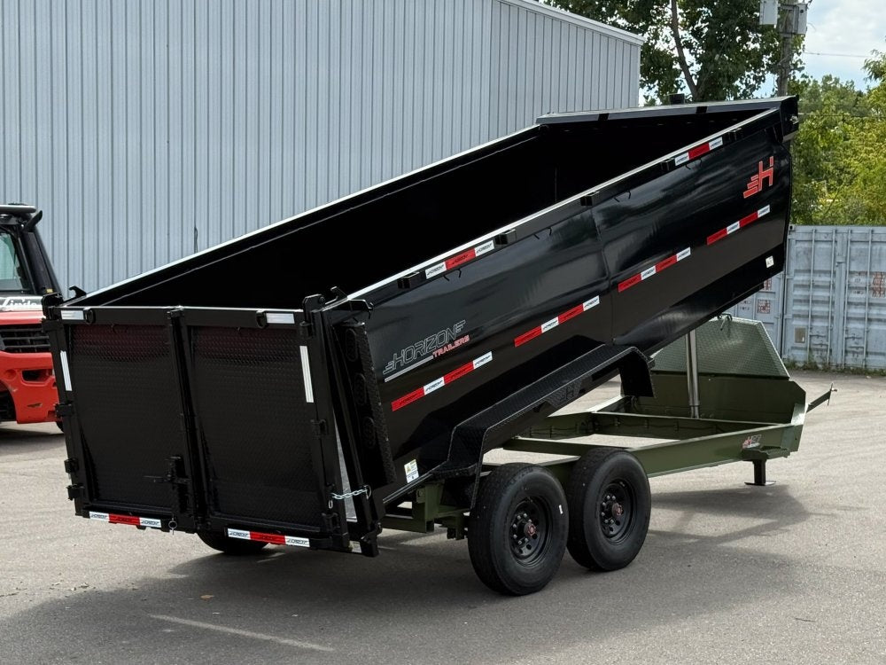 16' HZ7 Dump 48" Sides - 8K Axles - 12 Ton Telescopic Lift - 14 Ply Tires, 2 Speed Jack - Bumper Pull Dump - Dump Trailers - TrailerSwap