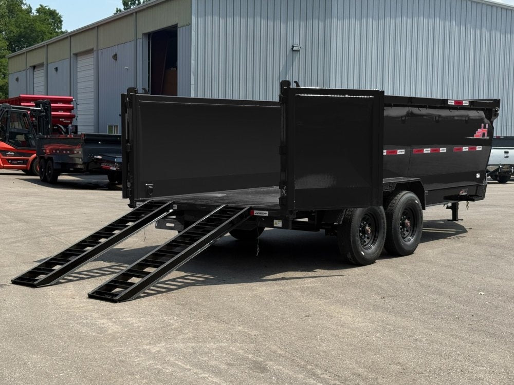 16' HZ7 Dump 48" Sides - 8K Axles - 12 Ton Telescopic Lift - 14 Ply Tires, 2 Speed Jack - Bumper Pull Dump - Dump Trailers - TrailerSwap
