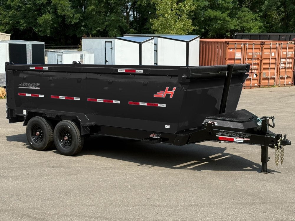 16' HZ7 Dump 48" Sides - 8K Axles - 12 Ton Telescopic Lift - 14 Ply Tires, 2 Speed Jack - Bumper Pull Dump - Dump Trailers - TrailerSwap