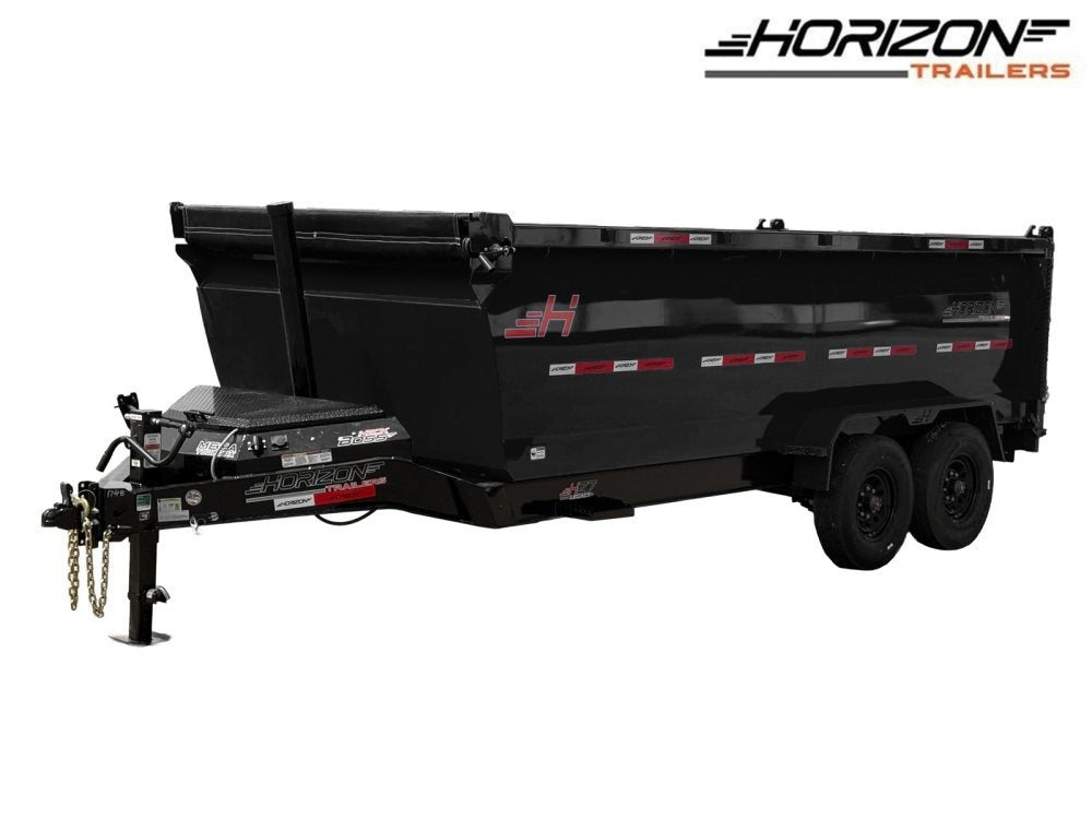 16' HZ7 Dump 48" Sides - 8K Axles - 12 Ton Telescopic Lift - 14 Ply Tires, 2 Speed Jack - Bumper Pull Dump - Dump Trailers - TrailerSwap