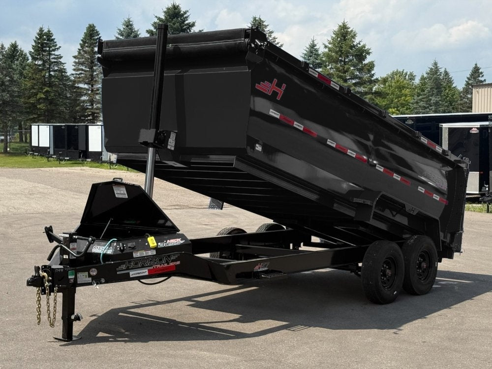 16' HZ7 Dump 48" Sides - 8K Axles - 12 Ton Telescopic Lift - 14 Ply Tires, 2 Speed Jack - Bumper Pull Dump - Dump Trailers - TrailerSwap