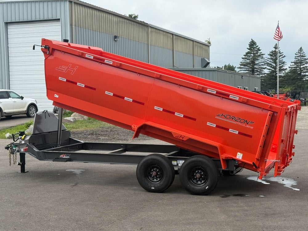 16' HZ7 Dump 48" Sides - 8K Axles - 12 Ton Telescopic Lift - 14 Ply Tires, 2 Speed Jack - Bumper Pull Dump - Dump Trailers - TrailerSwap
