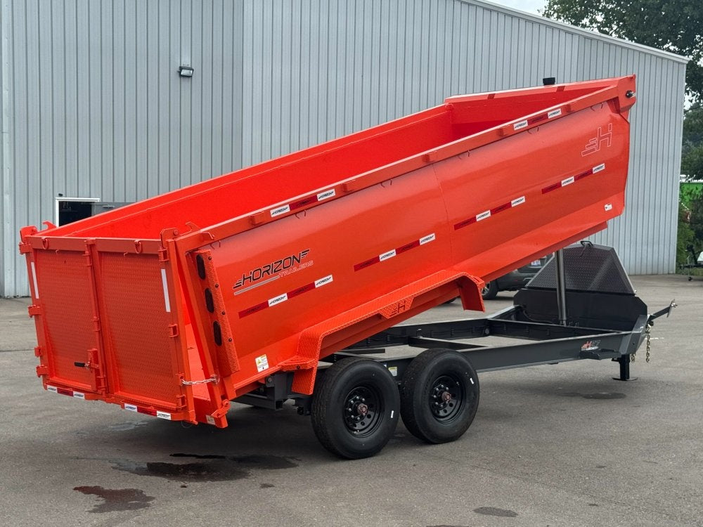 16' HZ7 Dump 48" Sides - 8K Axles - 12 Ton Telescopic Lift - 14 Ply Tires, 2 Speed Jack - Bumper Pull Dump - Dump Trailers - TrailerSwap
