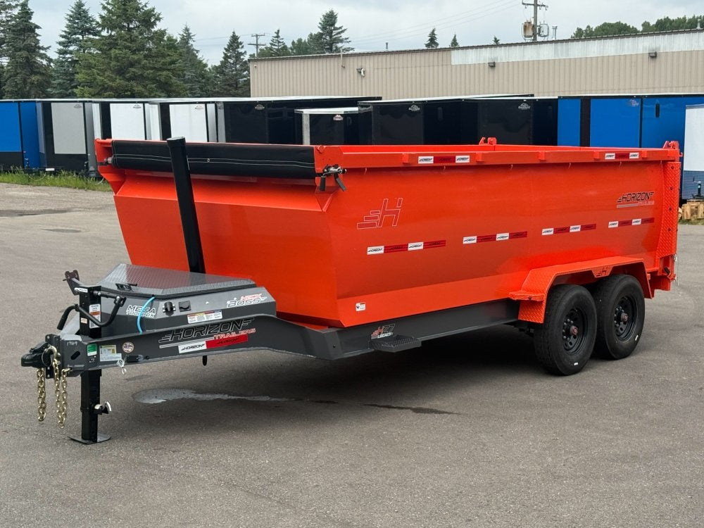16' HZ7 Dump 48" Sides - 8K Axles - 12 Ton Telescopic Lift - 14 Ply Tires, 2 Speed Jack - Bumper Pull Dump - Dump Trailers - TrailerSwap
