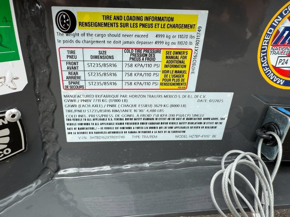 16' HZ7 Dump 48" Sides - 8K Axles - 12 Ton Telescopic Lift - 14 Ply Tires, 2 Speed Jack - Bumper Pull Dump - Dump Trailers - TrailerSwap
