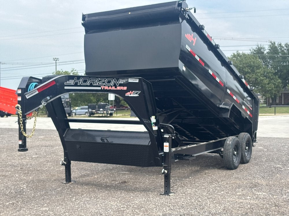 16' HZ7 GN Dump 48" Sides - 7K Axles - Gooseneck Dump - Dump Trailers - TrailerSwap