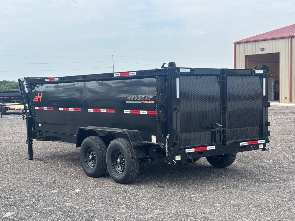 16' HZ7 GN Dump 48" Sides - 7K Axles - Gooseneck Dump - Dump Trailers - TrailerSwap