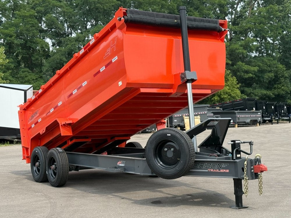 16' HZX BP Dump Trailer 10K Axles 4' High Sides - Bumper Pull Dump - Dump Trailers - TrailerSwap