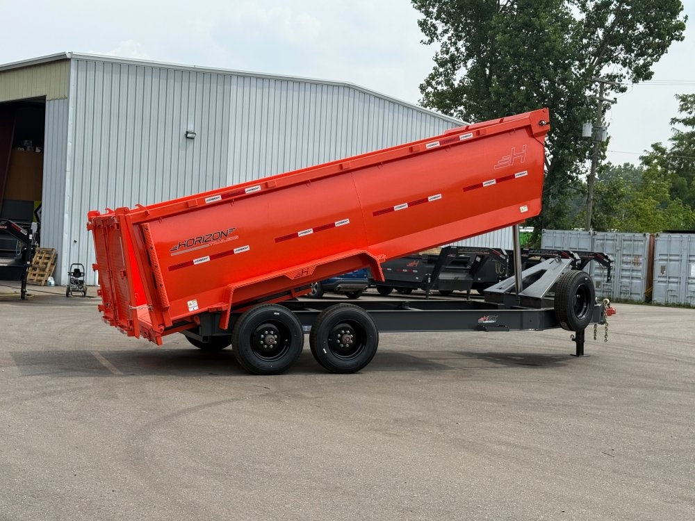 16' HZX BP Dump Trailer 10K Axles 4' High Sides - Bumper Pull Dump - Dump Trailers - TrailerSwap