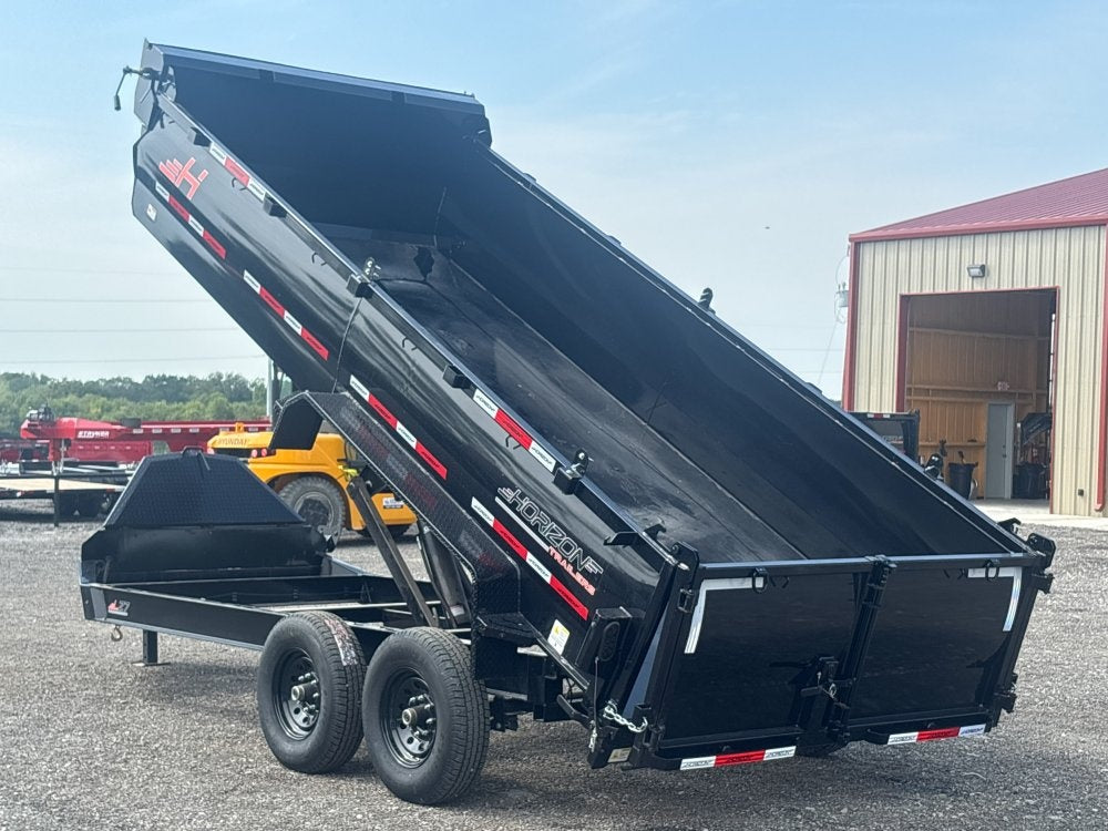 16' LZ7 Dump Trailer 38" Walls - Scissor Lift - 14K GWVR - 14ply Tires - 3 Way Door - Ramps - Bumper Pull Dump - Dump Trailers - TrailerSwap