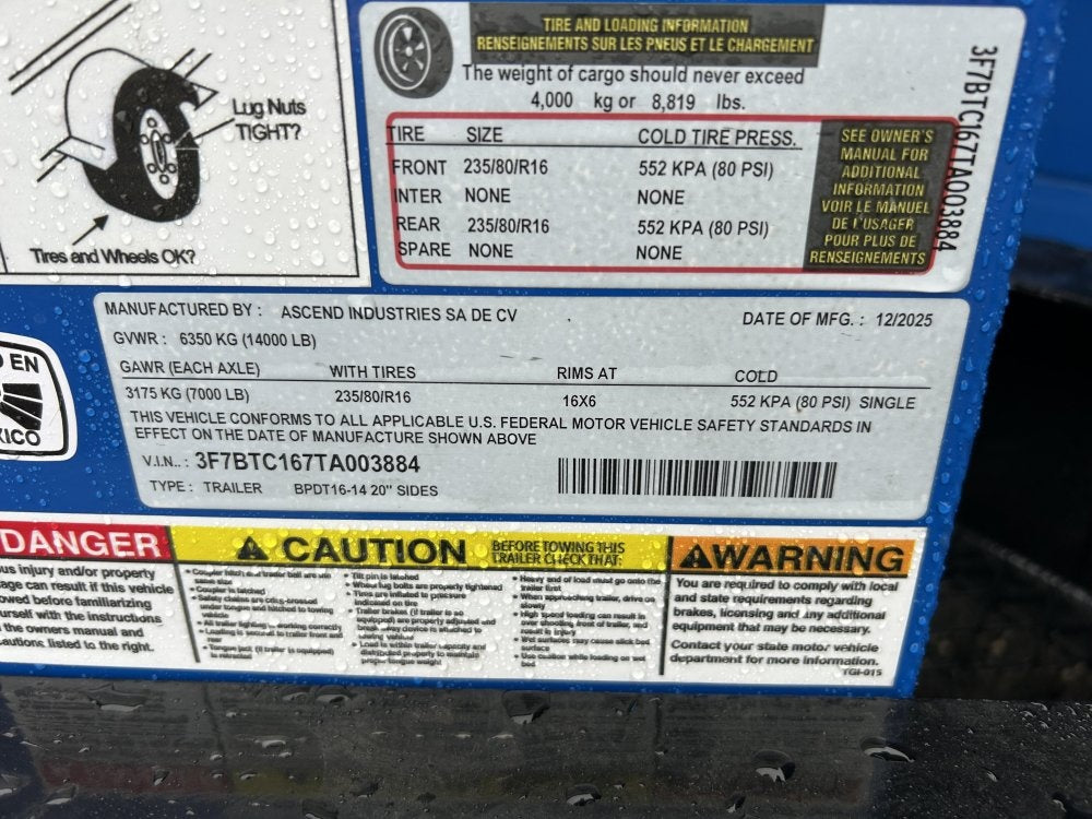 16' Stryker EDT Bumper Pull Dump Trailer 20" Side Walls - (2) 7k Axles - Bumper Pull Dump/Dump Trailers - Stryker Dealership Group