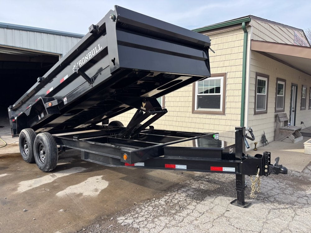 16' x 83" Iron Bull DTB Bumper Pull Dump Trailer 24" Side Walls - (2) 7,000 lb Axles - Bumper Pull Dump - Dump Trailers - TrailerSwap
