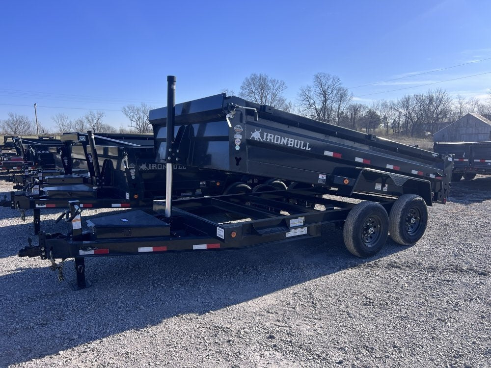 16' x 83" Iron Bull DTB Bumper Pull Dump Trailer 24" Side Walls - (2) 7,000 lb Axles - Telescopic - Bumper Pull Dump - Dump Trailers - TrailerSwap