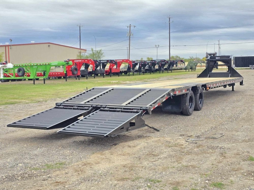 40' Stryker Gooseneck (2) 12K Axles Mega Ramps Dual Wheels 3476