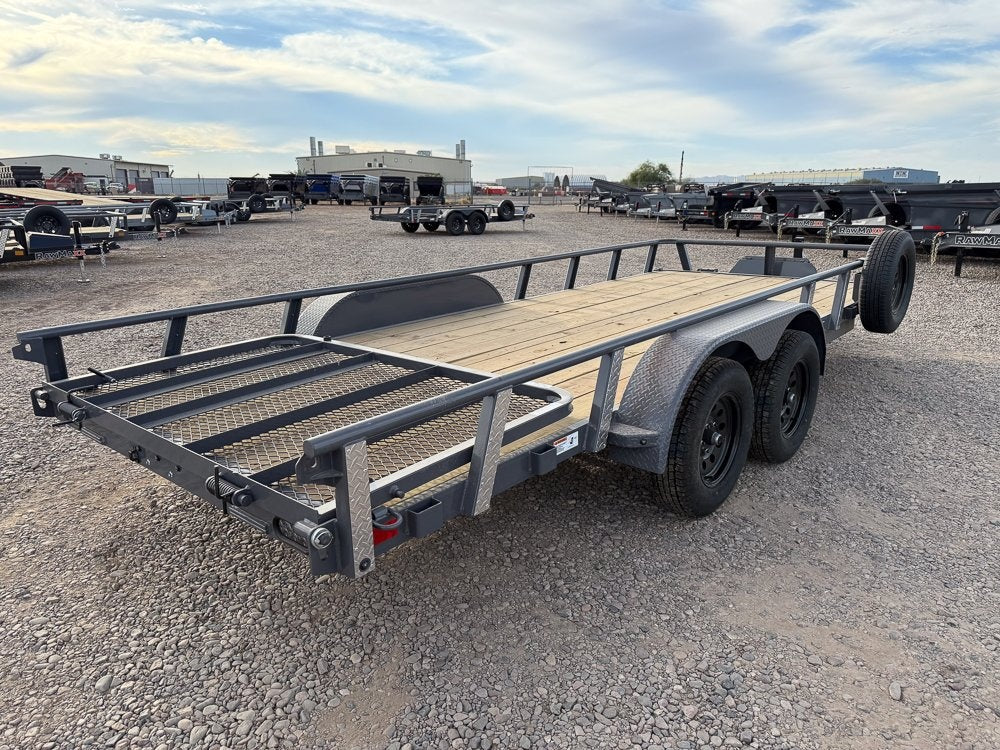 18' UTX Bumper Pull Utility (2) 3.5k Axles, 4' Mesh Flip Ramp - Utility & SXS - Stryker Dealership Group