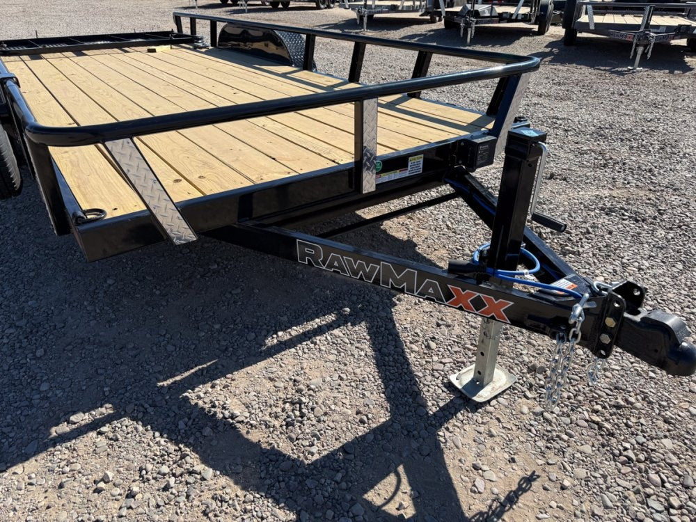 18' UTX Bumper Pull Utility (2) 3.5k Axles, 4' Mesh Flip Ramp - Utility & SXS - TrailerSwap
