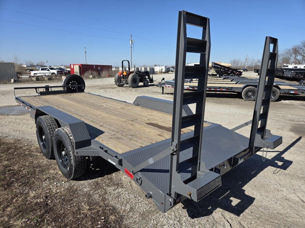 20' Stryker SET Bumper Pull Equipment Trailer Stand Up Ramps - (2) 7K Axles - Low Profile Equipment Trailers - TrailerSwap