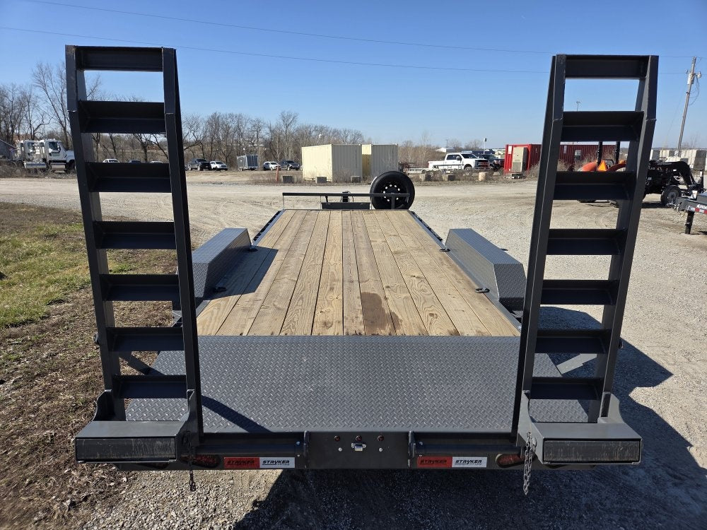 20' Stryker SET Bumper Pull Equipment Trailer Stand Up Ramps - (2) 7K Axles - Low Profile Equipment Trailers - TrailerSwap