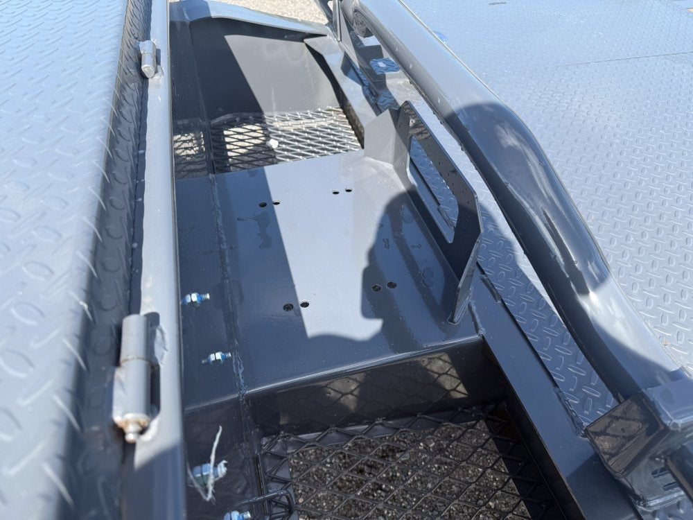 22' HEH Equipment Trailer 82" Wide, W/ 3' Dove W/ Mountain Ramps - Low Profile Equipment Trailers - TrailerSwap
