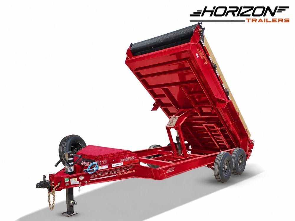14' Horizon EZ7 Bumper Pull Dump Trailer 19" Sides - (2) 7K Axles f1-407