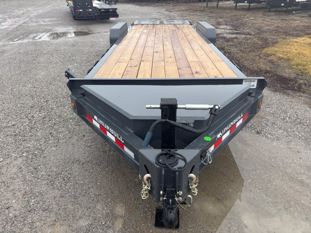 24' Iron Bull EWB Bumper Pull Equipment Trailer Mega Ramps - (2) 7,000 lb Axles - Low Profile Equipment Trailers - TrailerSwap