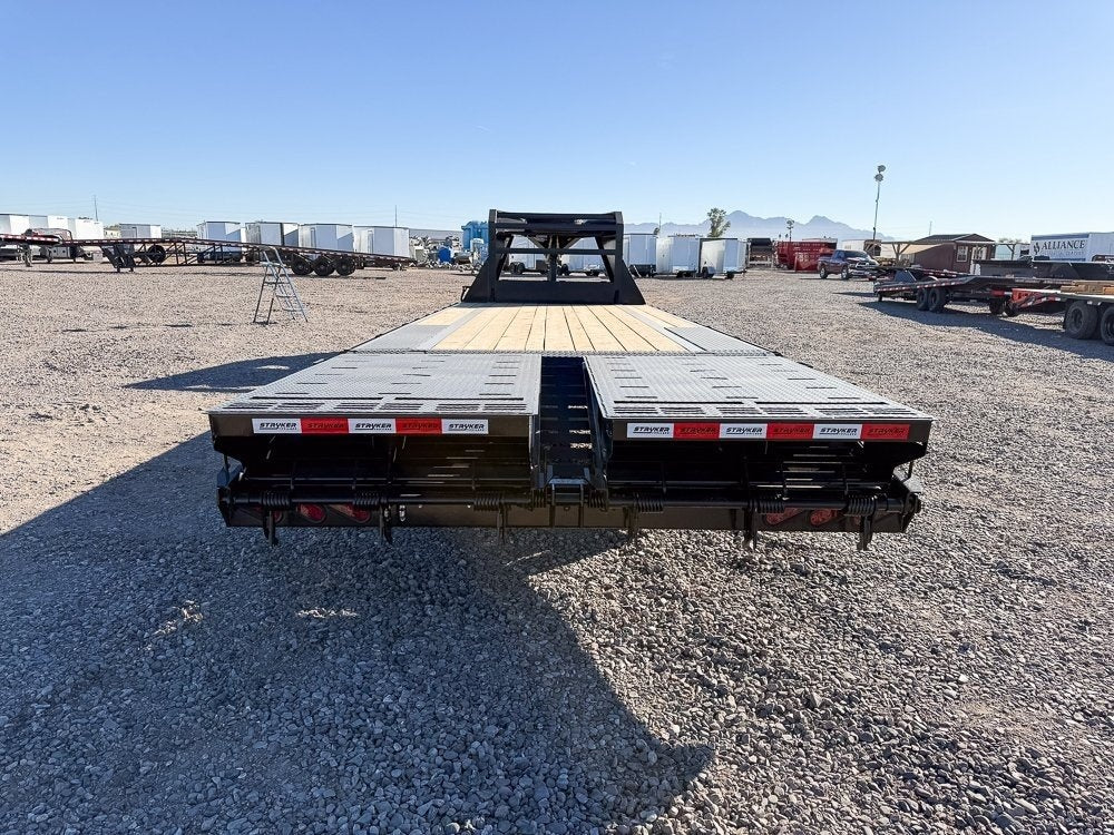 25' Stryker Gooseneck Deckover Trailer Mega Ramps - (2) 7K Axles - Super Single Deckover - DO 7K MR - TrailerSwap