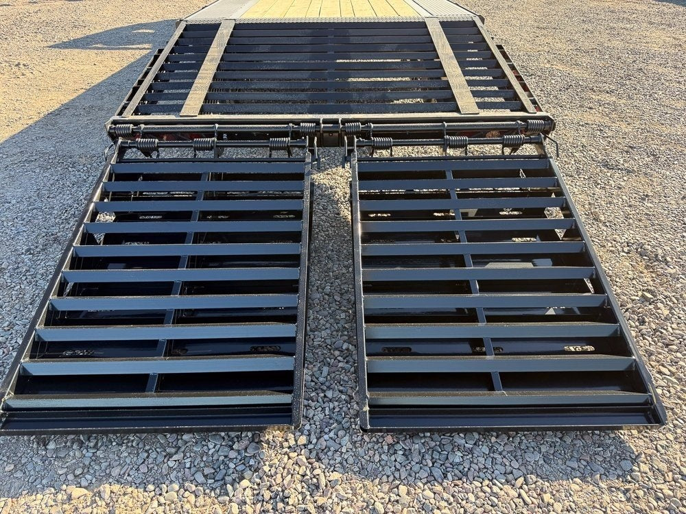 25' Stryker Gooseneck Deckover Trailer Mega Ramps - (2) 7K Axles - Super Single Deckover - DO 7K MR - TrailerSwap