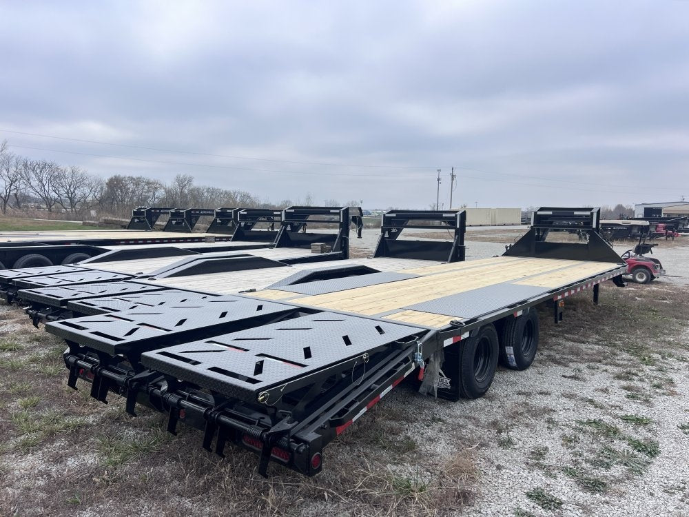 30' Iron Bull FLG Gooseneck Deckover Trailer Mega Ramps - (2) 10,000 lb Axles - Deckover Trailers/DO 10K MR DW - Stryker Dealership Group