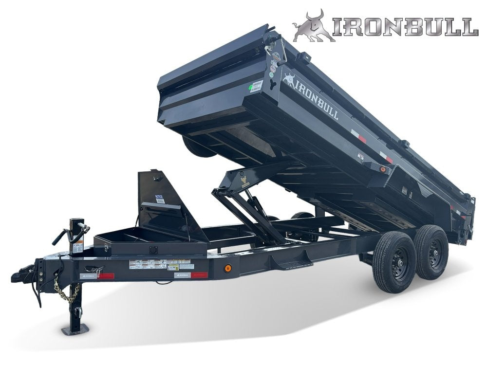 16' x 83" Iron Bull DWB Bumper Pull Dump Trailer 24" Side Walls - (2) 7,000 lb Axles 110834