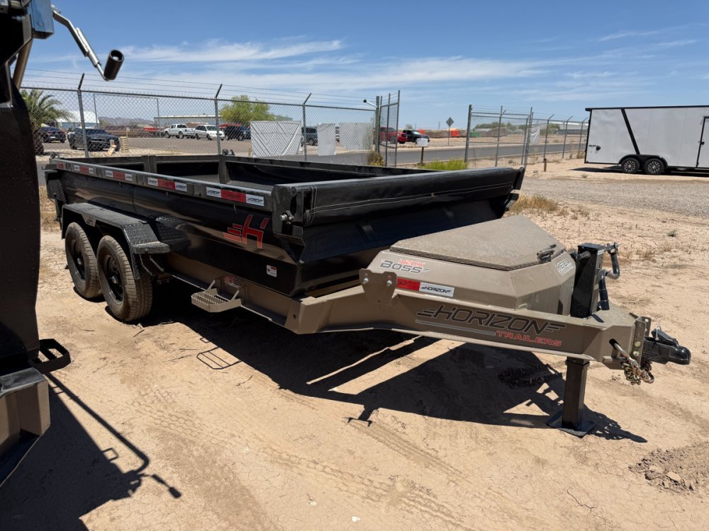14' Horizon HZ7 Bumper Pull Dump Trailer 24" Side Walls - (2) 7K Axles 017845