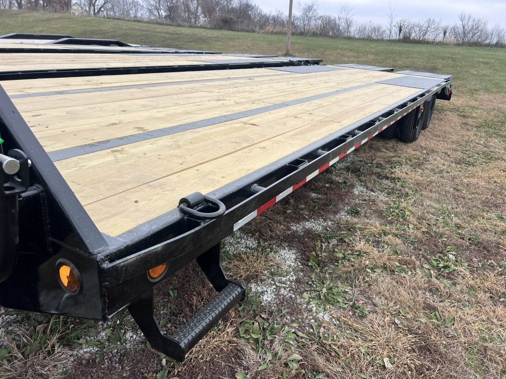 32' Iron Bull FLG Gooseneck Deckover Trailer Mega Ramps - (2) 10,000 lb Axles - Dual Wheel Deckover - DO 10K MR DW - TrailerSwap