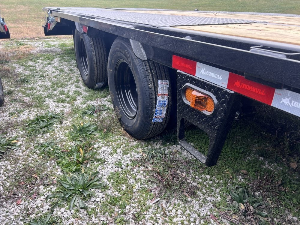 32' Iron Bull FLG Gooseneck Deckover Trailer Mega Ramps - (2) 10,000 lb Axles - Deckover Trailers/DO 10K MR DW - Stryker Dealership Group