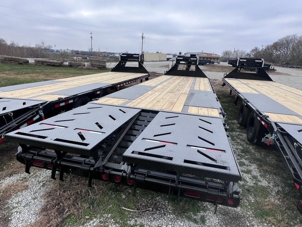 32' Iron Bull FLG Gooseneck Deckover Trailer Mega Ramps - (2) 10,000 lb Axles - Deckover Trailers/DO 10K MR DW - Stryker Dealership Group