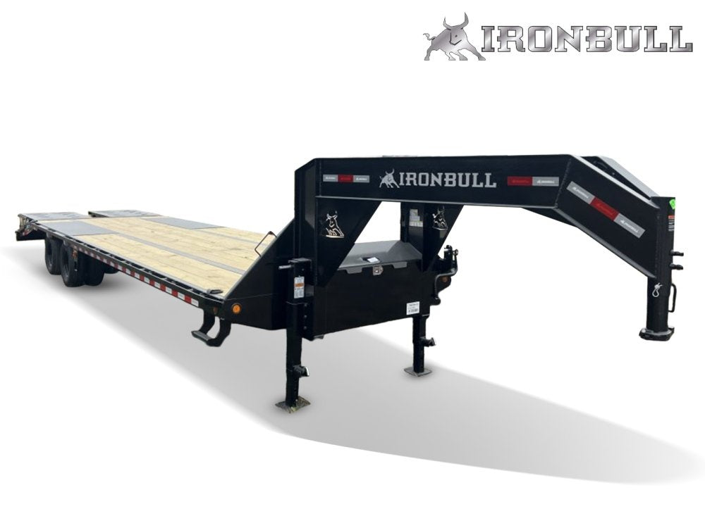 32' Iron Bull FLG Gooseneck Deckover Trailer Mega Ramps - (2) 12,000 lb Axles - Deckover Trailers/DO 12K MR - Stryker Dealership Group