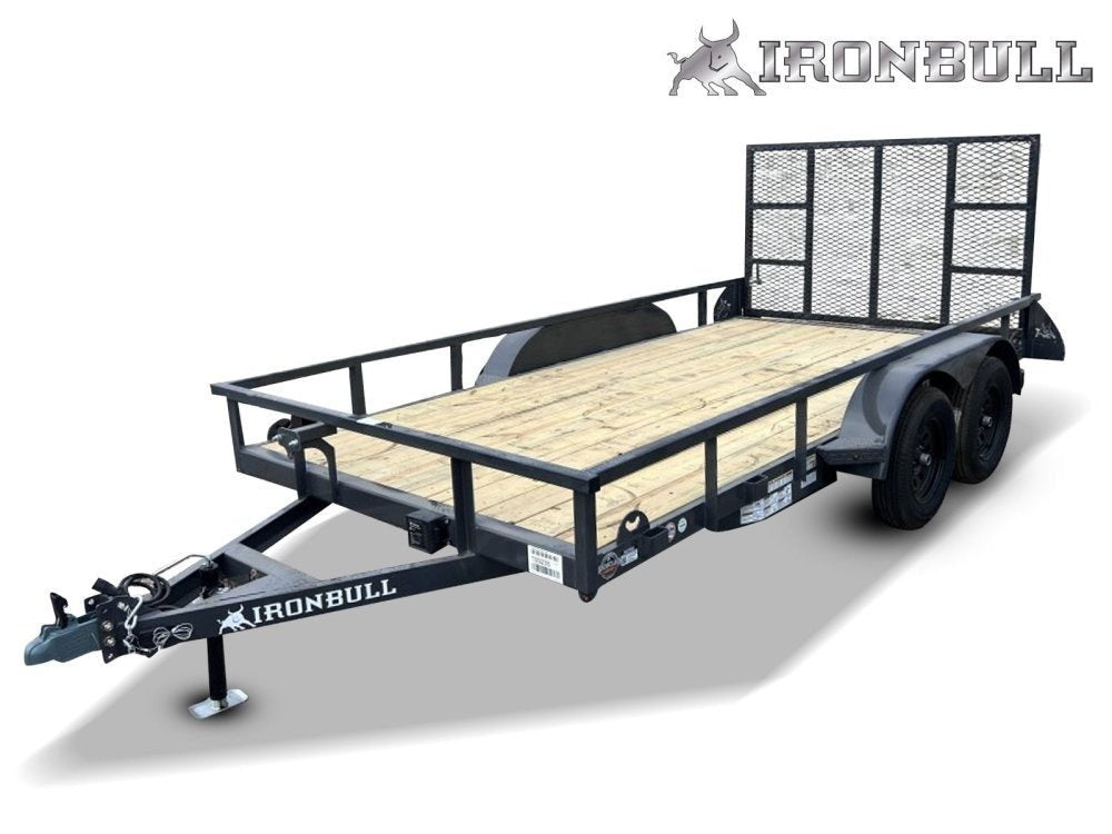 14' x 83" Iron Bull UTB Bumper Pull Utility Trailer - (2) 3,500 lb Axles 112464
